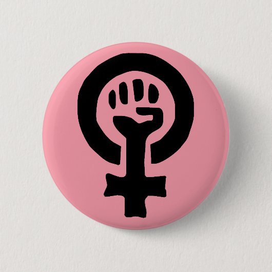Feministisch symbool Logo Ronde Button 5,7 Cm (Voorkant)