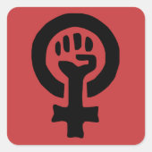 Feministisch symbool Logo Vierkante Sticker (Voorkant)