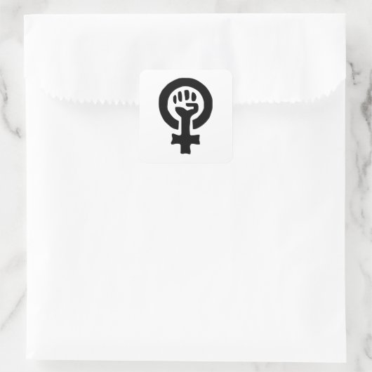 Feministisch symbool Logo Vierkante Sticker (Tas)