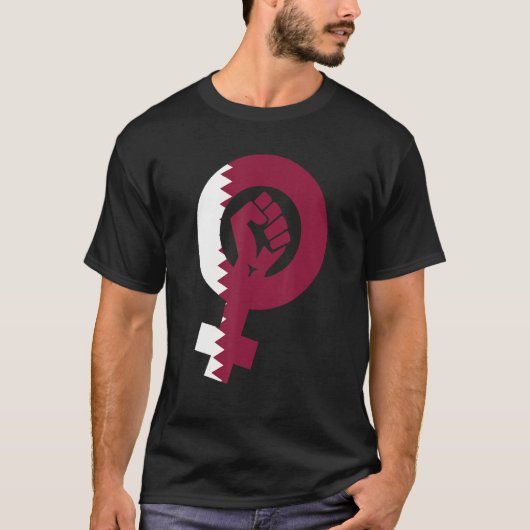 Feministisch symbool Qatar Flag T-shirt (Voorkant)