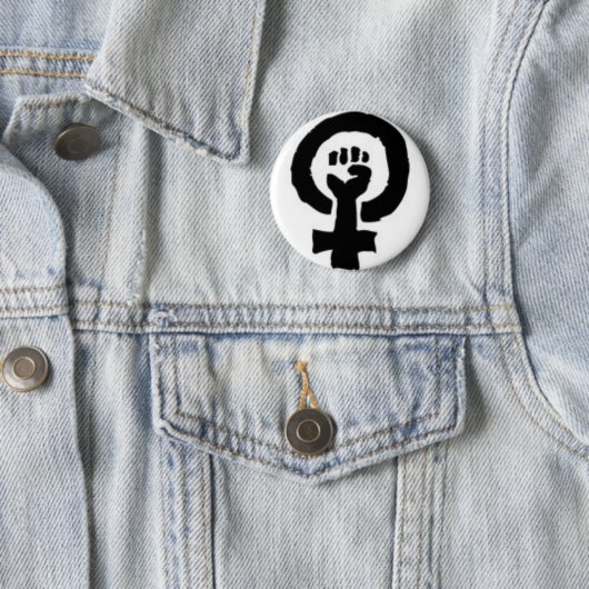 Feministisch symbool ronde button 5,7 cm (In situ)