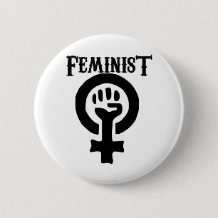 Feministisch symbool ronde button 5,7 cm