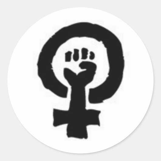 Feministisch symbool ronde sticker (Voorkant)