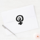 Feministisch symbool ronde sticker (Envelop)