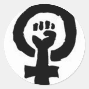 Feministisch symbool ronde sticker