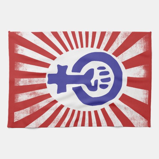 Feministisch symbool theedoek (Horizontaal)