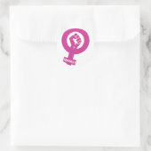Feministisch symbool voor gendergelijkheid ronde sticker (Tas)