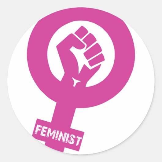 Feministisch symbool voor gendergelijkheid ronde sticker (Voorkant)