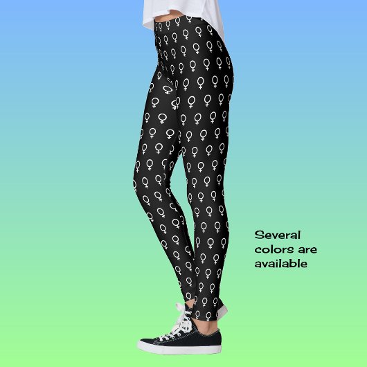 Feministisch symbool zwart wit leggings
