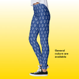 Feministisch symboolpatroon blauw leggings