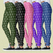 Feministisch symboolpatroon donkergroen leggings