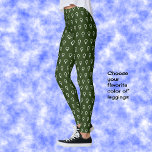 Feministisch symboolpatroon donkergroen leggings<br><div class="desc">Deze leggings hebben een donkergroene kleur,  met een herhalingspatroon in helderwit. Het patroon is afgeleid van het symbool voor Venus,  een subtiele verklaring ter ondersteuning van vrouwen. Dit zou een mooi cadeau zijn voor Kerstmis of verjaardag.</div>