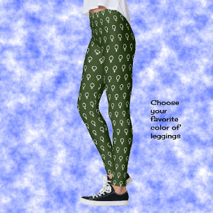 Feministisch symboolpatroon donkergroen leggings