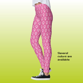 Feministisch symboolpatroon roze leggings
