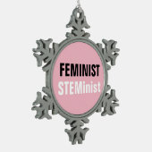feministisch tin sneeuwvlok ornament (Links)