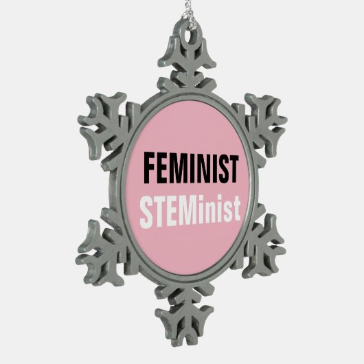 feministisch tin sneeuwvlok ornament (Links)