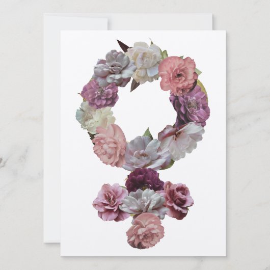 Feministisch venus-symbool met bloemen voor vrouwe (Voorkant)