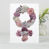 Feministisch venus-symbool met bloemen voor vrouwe (Staand voorkant)