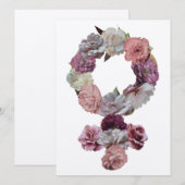 Feministisch venus-symbool met bloemen voor vrouwe (Voorkant / Achterkant)