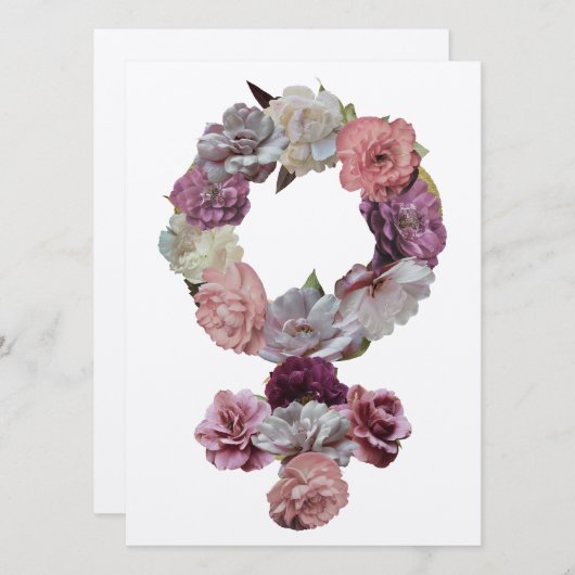 Feministisch venus-symbool met bloemen voor vrouwe (Voorkant / Achterkant)