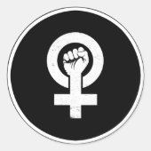 Feministisch verzet ronde sticker (Voorkant)