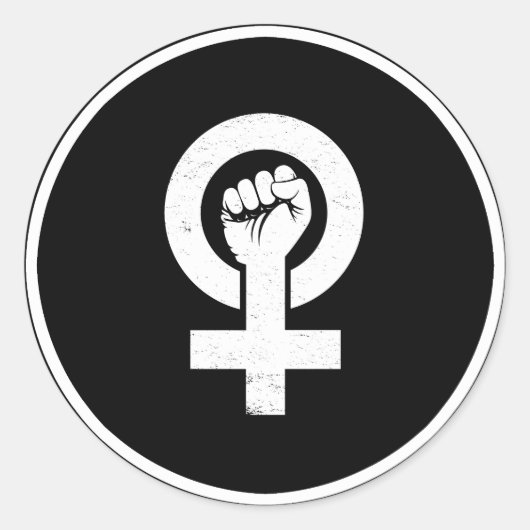 Feministisch verzet ronde sticker (Voorkant)