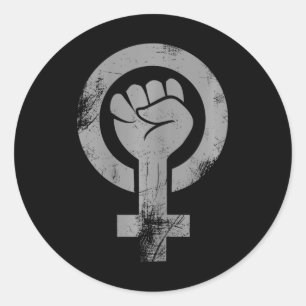 Feministisch Vrouw Symbool Weersta Fist Feminisme Ronde Sticker