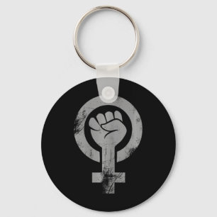 Feministisch Vrouw Symbool Weersta Fist Feminisme Sleutelhanger