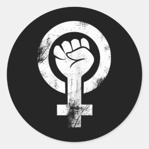 Feministisch Vrouw Symbool Weerstaan Fist Feminism Ronde Sticker