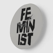 Feministisch vrouwen vrouwelijk meisje me te grote klok (Hoek)