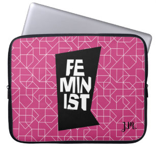 Feministisch vrouwen vrouwelijk meisje me te laptop sleeve