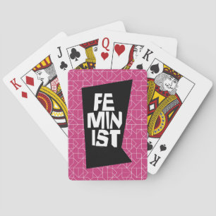 Feministisch vrouwen vrouwelijk meisje me te pokerkaarten