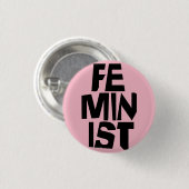 Feministisch vrouwen vrouwelijk meisje me te ronde button 3,2 cm (Voorkant /achterkant)