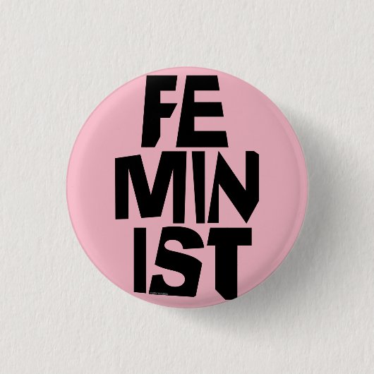 Feministisch vrouwen vrouwelijk meisje me te ronde button 3,2 cm (Voorkant)