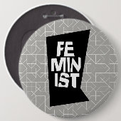 Feministisch vrouwen vrouwelijk meisje me te ronde button 6,0 cm (Voorkant /achterkant)
