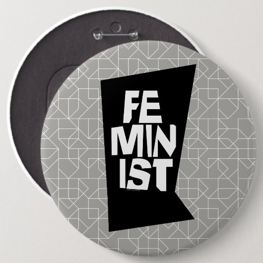 Feministisch vrouwen vrouwelijk meisje me te ronde button 6,0 cm (Voorkant /achterkant)