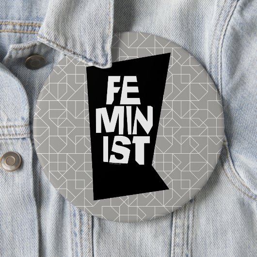 Feministisch vrouwen vrouwelijk meisje me te ronde button 6,0 cm (In situ)