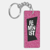 Feministisch vrouwen vrouwelijk meisje me te sleutelhanger (Voorkant Links)