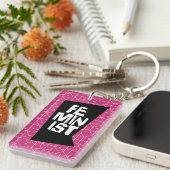 Feministisch vrouwen vrouwelijk meisje me te sleutelhanger (Voorkant Rechts)