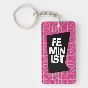 Feministisch vrouwen vrouwelijk meisje me te sleutelhanger