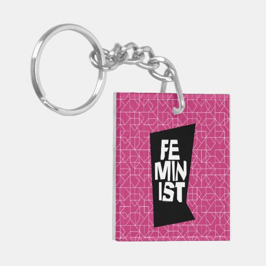 Feministisch vrouwen vrouwelijk meisje me te sleutelhanger (Voorkant Links)