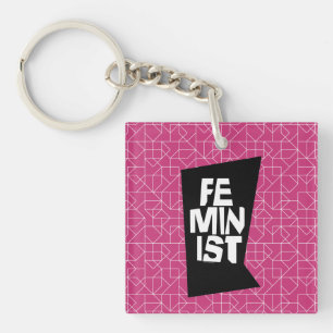 Feministisch vrouwen vrouwelijk meisje me te sleutelhanger