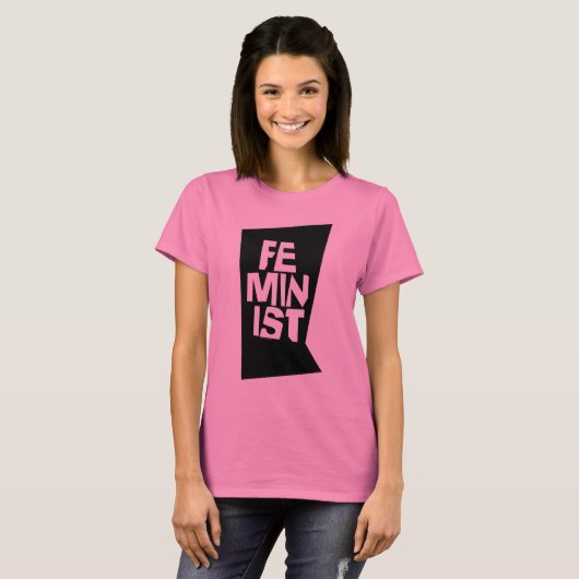 Feministisch vrouwen vrouwelijk meisje me te t-shirt (Voorkant volledig)