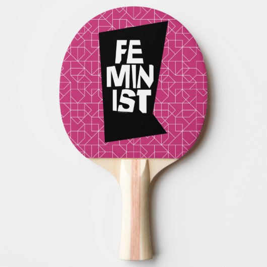 Feministisch vrouwen vrouwelijk meisje me te tafeltennisbatje (Voorkant)
