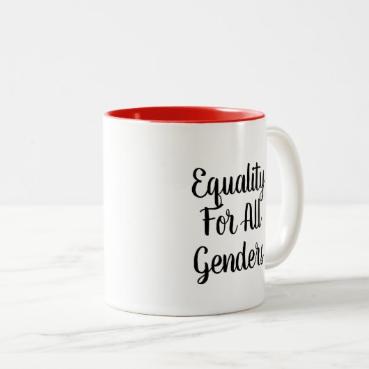 Feministisch vrouwen vrouwelijk meisje me te tweekleurige koffiemok (Voorkant rechts)