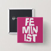 Feministisch vrouwen vrouwelijk meisje me te vierkante button 5,1 cm (Voorkant /achterkant)