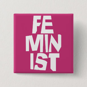 Feministisch vrouwen vrouwelijk meisje me te vierkante button 5,1 cm