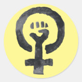 Feministisch vuistsymbool ronde sticker (Voorkant)