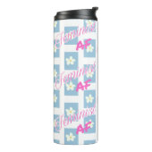 Feministische AF - leuke bloemrijke waterfles Thermosbeker (Gedraaid links)