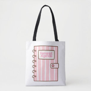 Feministische Agenda Roze Boek Design Schattig M Tote Bag
